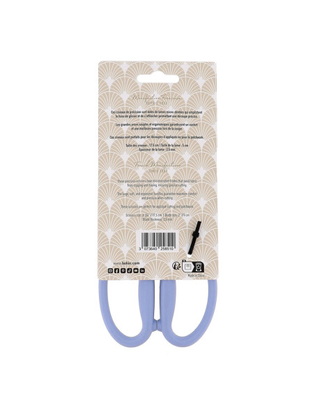 Bohin micro-gekartelde precisieschaar met grote zachte ringen - Blauw