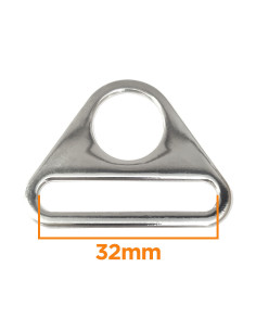 Driehoekige ring met een doorgang van 32 mm - Zilver