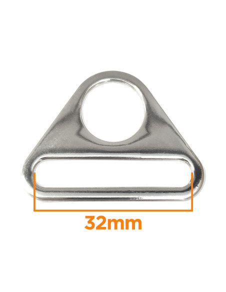 Driehoekige ring met een doorgang van 32 mm - Zilver