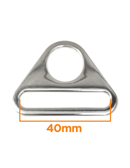 Driehoekige ring met een doorgang van 40 mm - Zilver