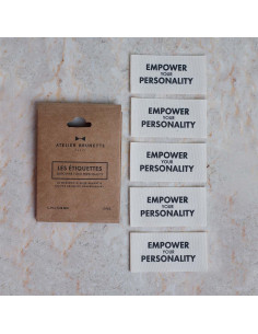 Set van 5 geweven labels om op te naaien - Empower your personality