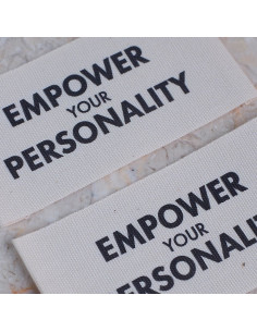 Set van 5 geweven labels om op te naaien - Empower your personality 2