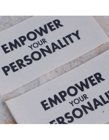 Set van 5 geweven labels om op te naaien - Empower your personality