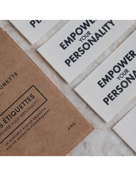 Set van 5 geweven labels om op te naaien - Empower your personality