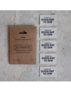 Set van 5 geweven labels om op te naaien - Today is a good day to sew