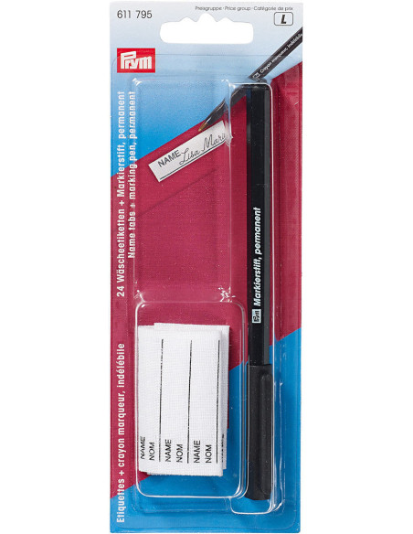 24 strijklabels + onuitwisbare markeerstift