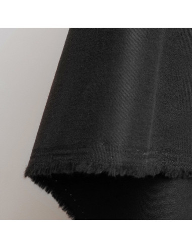 Lichte zwarte katoenen gabardine stof - Atelier Brunette