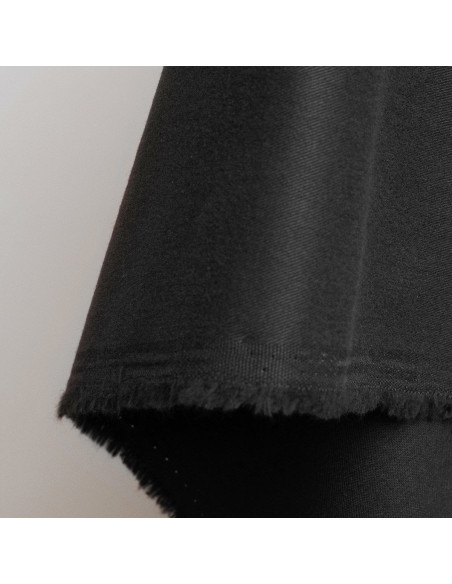 Lichte zwarte katoenen gabardine stof - Atelier Brunette