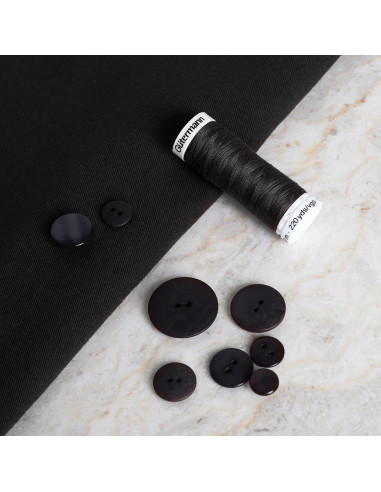 Lichte zwarte katoenen gabardine stof - Atelier Brunette