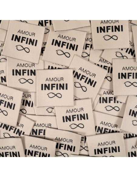 Set van 5 geweven labels - Oneindige liefde