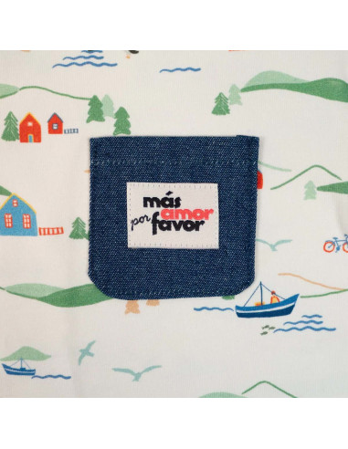 Set van 5 geweven labels - Más amor por favor