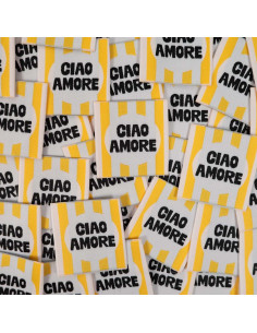 Set van 5 geweven labels - Ciao amore
