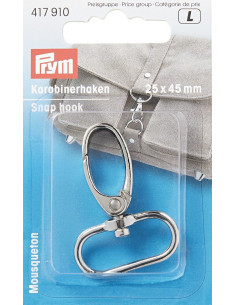 Metalen karabijnhaak 25 x 45 mm - Zilver