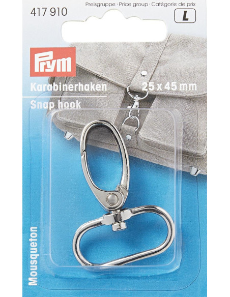 Metalen karabijnhaak 25 x 45 mm - Zilver