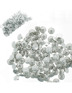 Doos met 100 jeansknopen 17mm - Glanzend zilver sterren