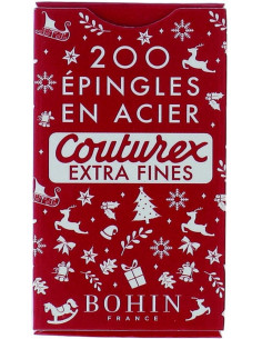 Doos met 200 extra fijne rode kerstspelden Bohin 2