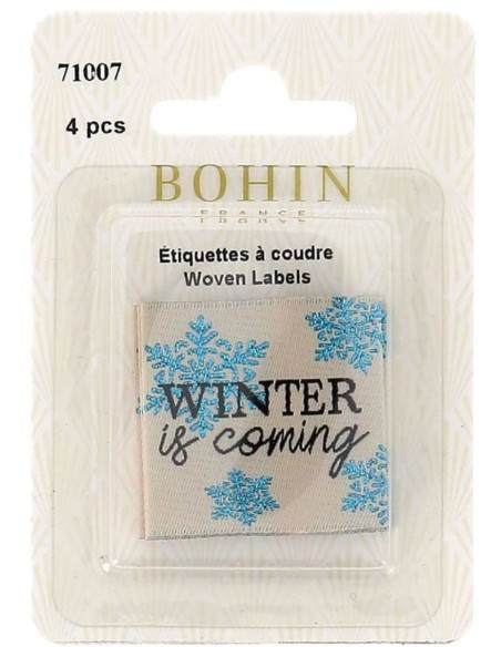 Set van 4 labels om op te naaien - Winter is coming