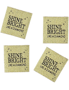 Set van 4 labels om op te naaien - Shine bright
