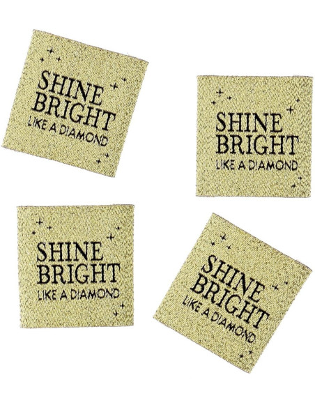 Set van 4 labels om op te naaien - Shine bright