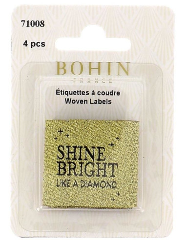 Set van 4 labels om op te naaien - Shine bright