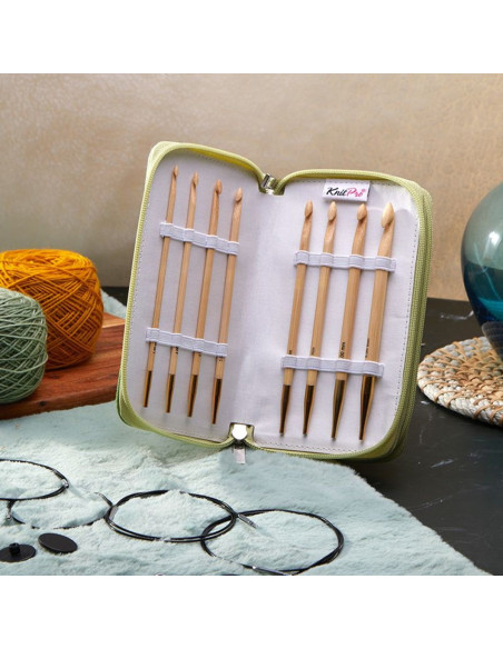 Bamboo Deluxe KnitPro Tunische haaknaalden set