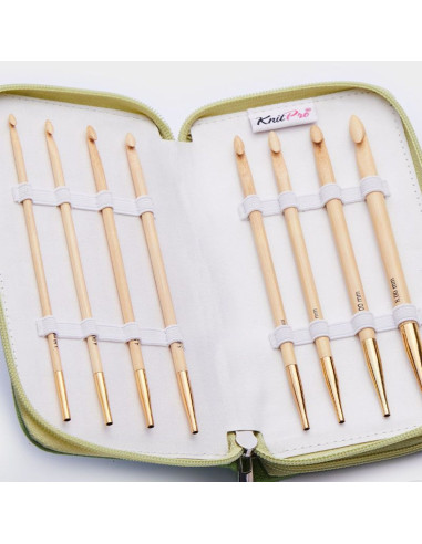 Bamboo Deluxe KnitPro Tunische haaknaalden set