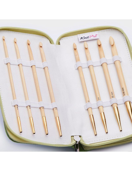 Bamboo Deluxe KnitPro Tunische haaknaalden set