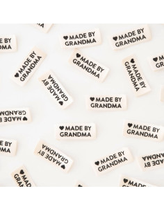 Set van 8 geweven labels - Made by Grandma