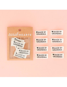 Set van 8 geweven labels - Made by Grandma 2