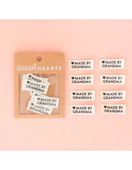 Set van 8 geweven labels - Made by Grandma