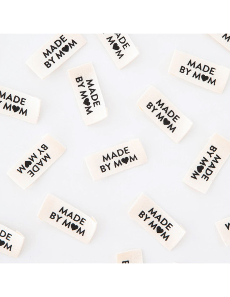 Set van 8 geweven labels - Made by Mom