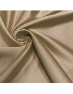 Rekbare satijnstof - Beige