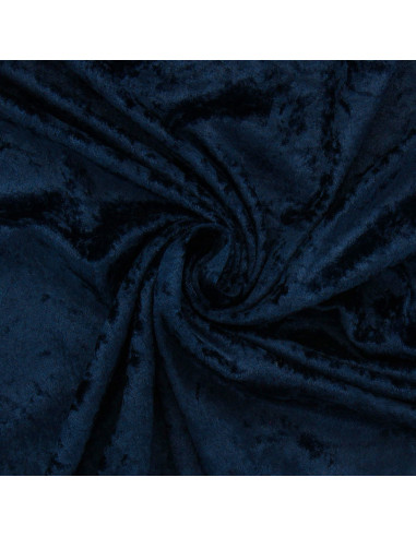 Panne fluweel stof - Marineblauw