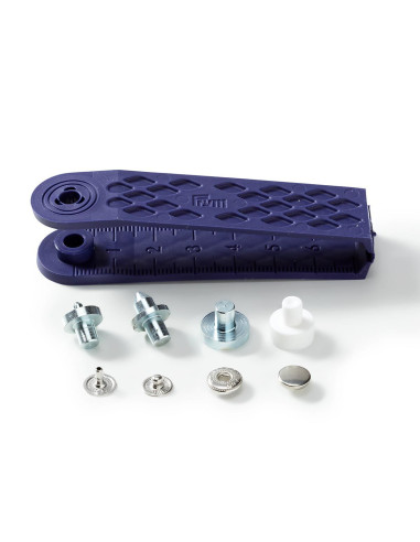 Doos met 10 anorak drukknopen Zilver met gereedschap 8 mm