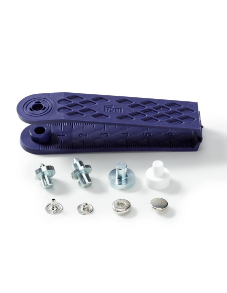 Doos met 10 anorak drukknopen Zilver met gereedschap 8 mm