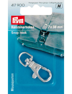 Metalen karabijnhaak 7 x 38 mm - Zilver