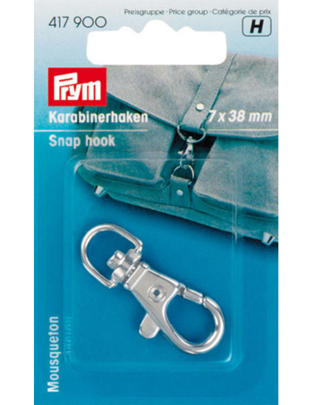 Metalen karabijnhaak 7 x 38 mm - Zilver