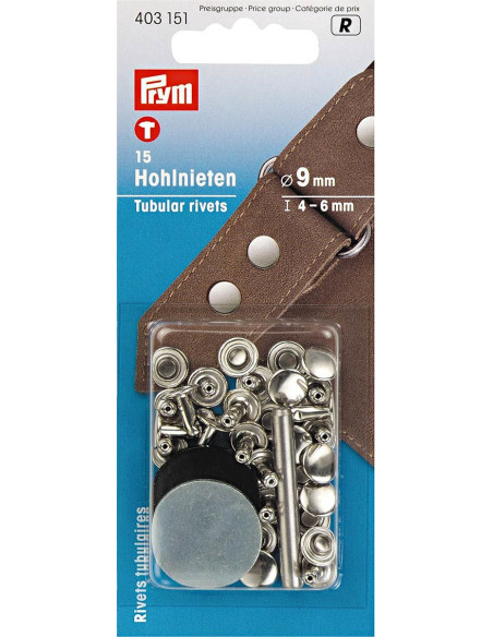 Set van 15 holnieten met boorgereedschap 4-6 mm