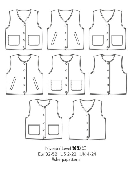 Sherpa mouwloos vest patroon - Atelier Scämmit