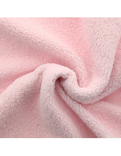 Teddy bouclé bontstof - Babyroze