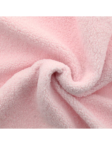 Teddy bouclé bontstof - Babyroze