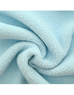 Teddy bouclé bontstof - Babyblauw