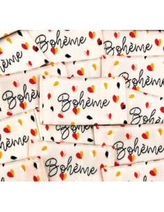 Set van 5 geweven labels om op te naaien Boho