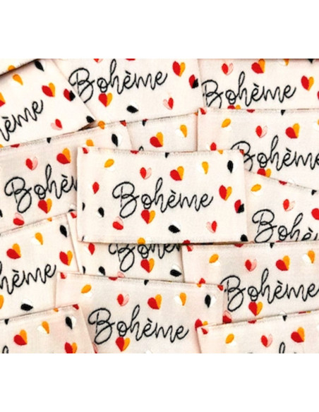 Set van 5 geweven labels om op te naaien Boho