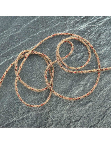 Ronde jute lurex vlecht - Rood