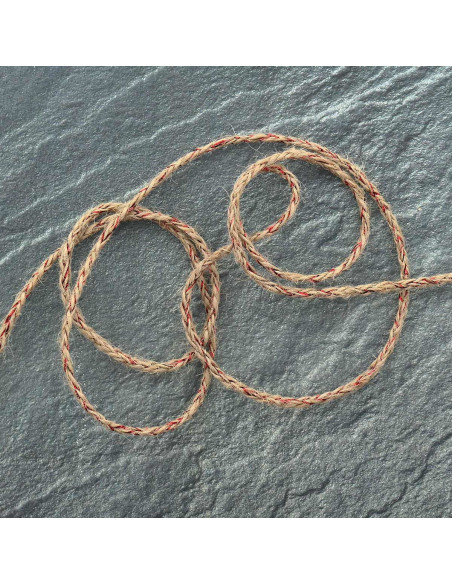 Ronde jute lurex vlecht - Rood