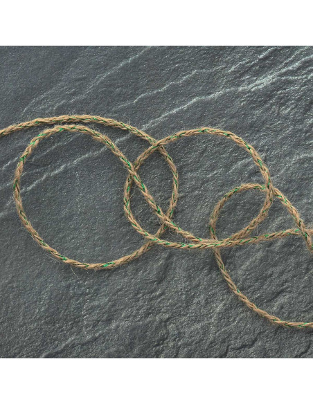 Ronde jute lurex vlecht - Groen