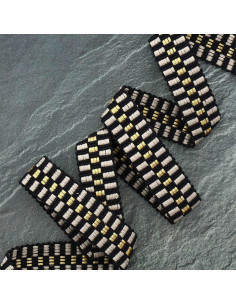 Damier lurex riem - Grijs