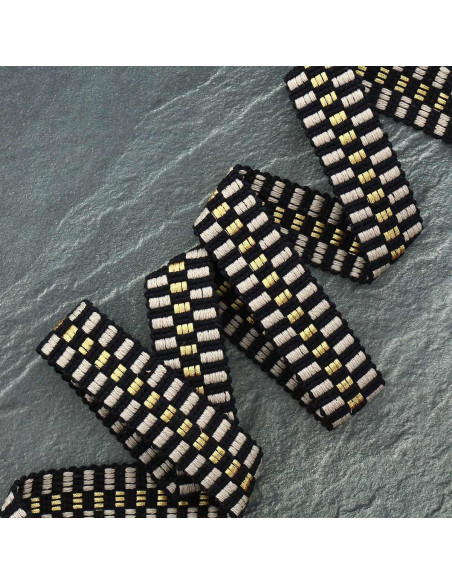 Damier lurex riem - Grijs