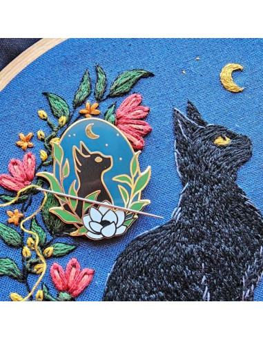 Magnetische naaldenhouder - Zwarte kat